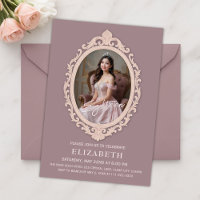 Cadre ovale Dusty Mauve 18e anniversaire Photo