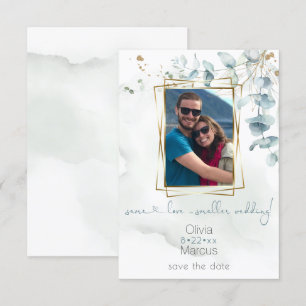 Invitation Cadre photo floral Dusty Green Eucalyptus