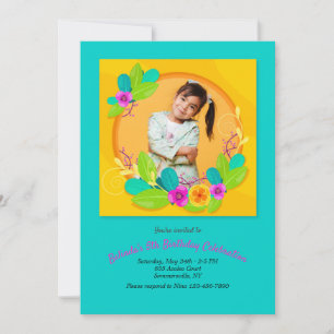 Invitation Cadre photo floral lumineux