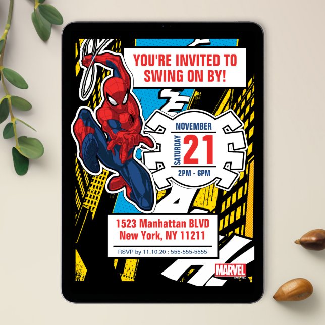 Invitation Cadre photo personnalisé Spider-Man Anniversaire