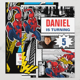 Invitation Cadre photo personnalisé Spider-Man Anniversaire