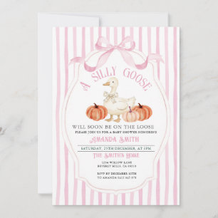 Invitation Cadre rose PreppyAutomne Baby shower d'oie soyeux