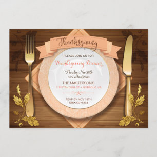 Invitation Cadre rustique élégant avec feuille de chêne en bo