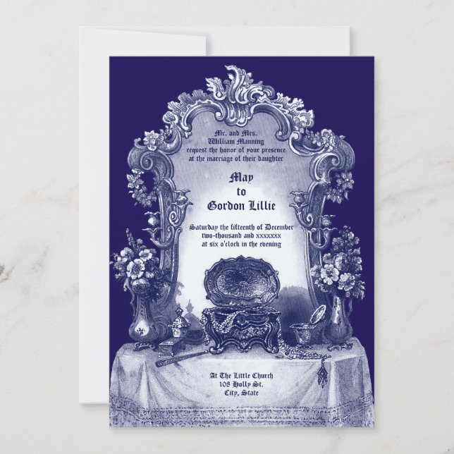 Invitation Cadre Vanity Style Rococo baroque (Devant)