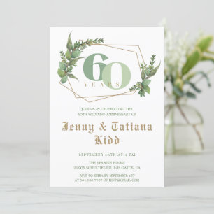 Invitation Cadre verdoyant 60e anniversaire Mariage Invitatio