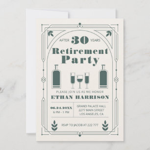 Invitation Cadre Vert Art Déco