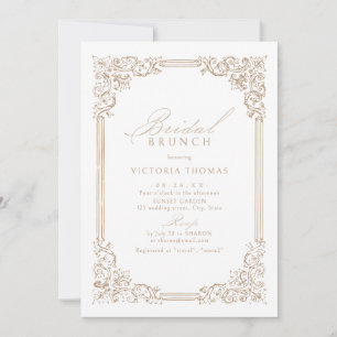 Invitation Cadre Vintage neutre Élégant Brunch nuptial