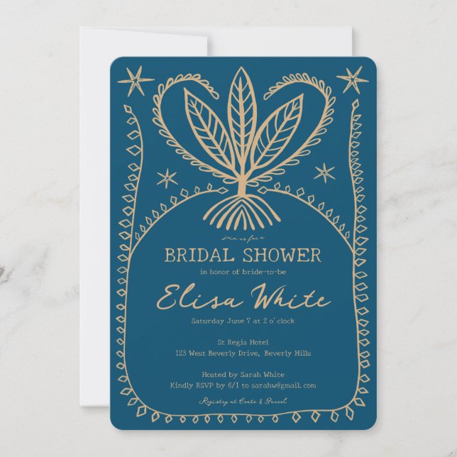 Invitation Cadre Whimsical Boho Elegant Fête des mariées PERS (Devant)