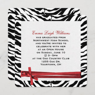 Invitation Cadre Zebra Graduation