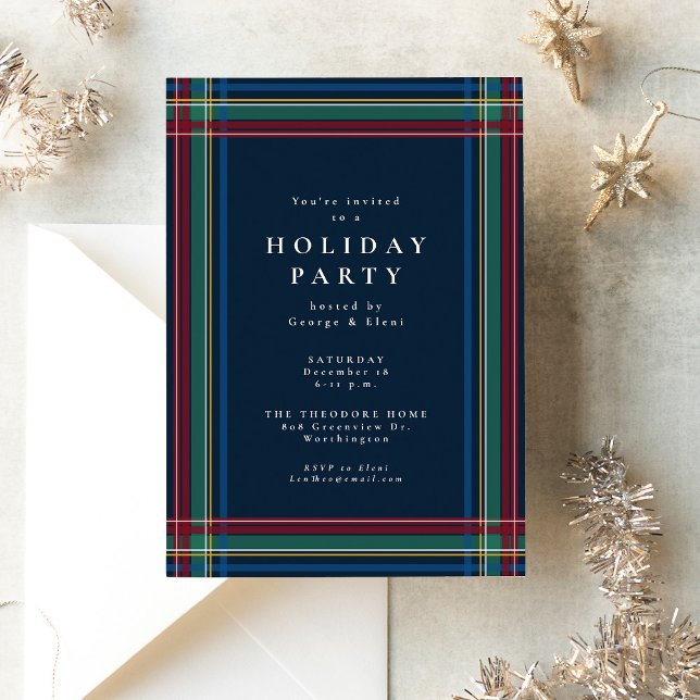 Invitation Cadres de Noël plaid simple fête de vacances de la (Créateur téléchargé)