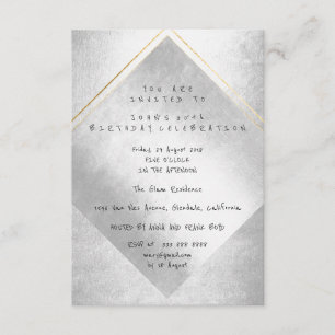 Invitation Cadres d'or gris argent minimum fête d'anniversair
