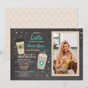 Invitation Café Anniversaire Café Latte Shop Chalk Marque de