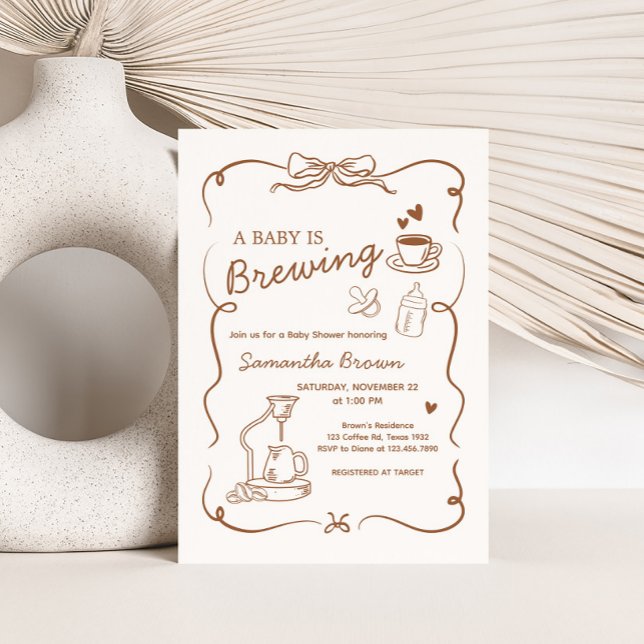 Invitation Café Baby est en train de brasser Baby shower (A Baby is Brewing Coffee Baby Shower Invitation)