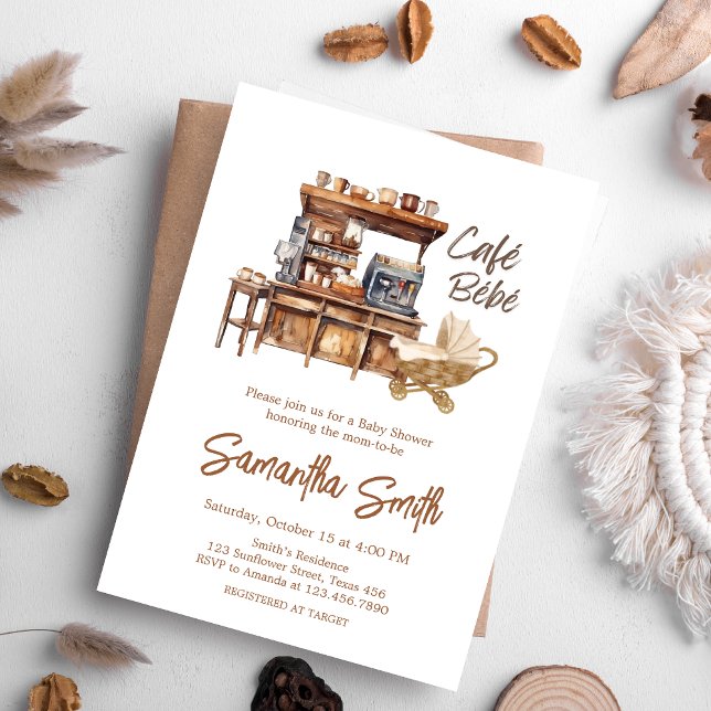 Invitation Café Bebe Baby shower café (Coffee Baby Shower invitation)