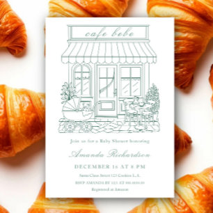 Invitation Cafe Bebe Bonjour Baby Shower