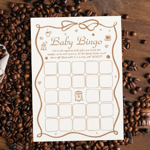 Invitation Café Bébé brasse Baby shower Bingo Game Card
