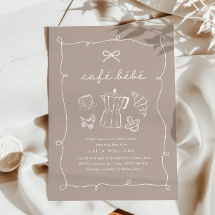 Invitation Cafe Bebe Home Coffee Baby Shower Latte