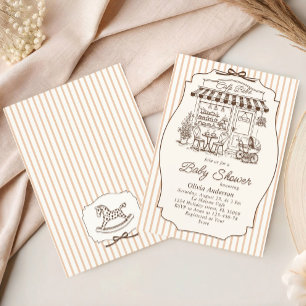 Invitation Cafe Branché Bebe Salon de Thé Baby Shower