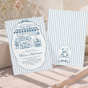 Invitation Cafe Branché Bebe Salon de Thé Café Baby Shower