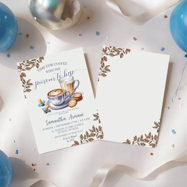 Invitation Café Chinoiserie Avec Baby shower Café Party (Créateur téléchargé)