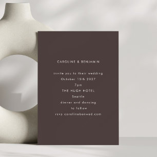 Invitation Café d'automne minimaliste moderne Mariage Brown
