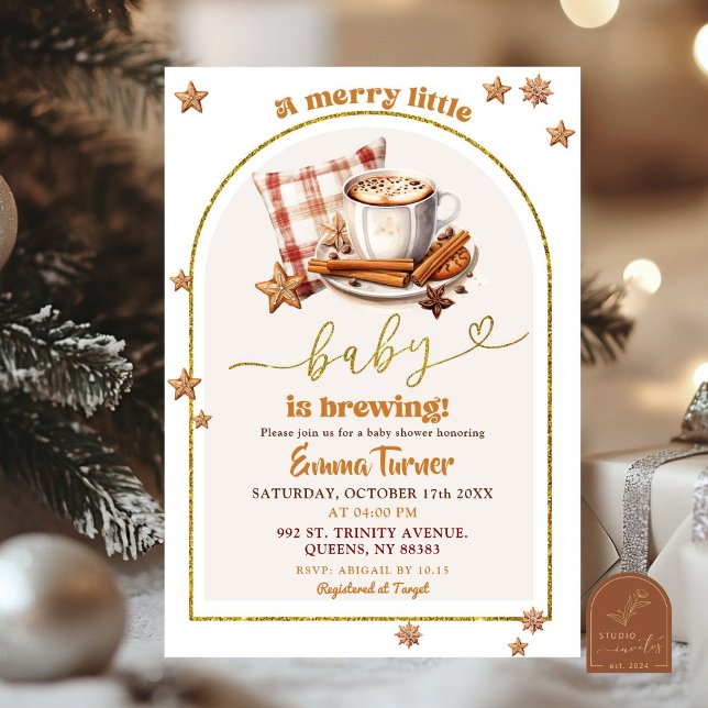 Invitation Café d'hiver Merry Little Baby shower (Créateur téléchargé)