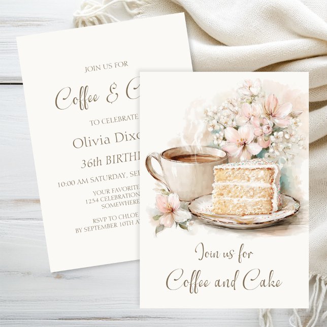 Invitation Café et gâteaux à tout âge Anniversaire (Créateur téléchargé)