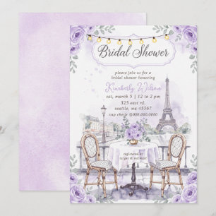 Invitation Café Français Thème Paris Tour Eiffel Enterrement