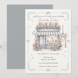 Invitation Café Français Thème Paris Tour Eiffel Enterrement