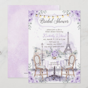 Invitation Café Français Thème Paris Tour Eiffel Enterrement 