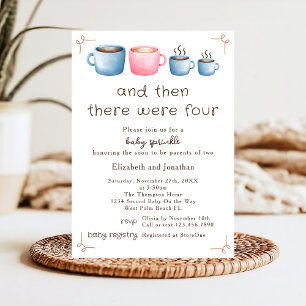 Invitation Café moderne Thématique Cute 2e Bébé Parsemé