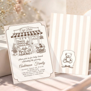 Invitation Cafe Tendance Bebe Salon de Thé Baby Shower