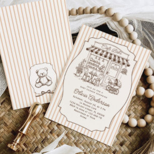 Invitation Cafe Tendance Bebe Salon de Thé Baby Shower