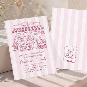 Invitation Cafe Tendance Bebe Salon de Thé Baby Shower