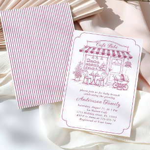 Invitation Cafe Tendance Bebe Salon de Thé Café Bébé Shower