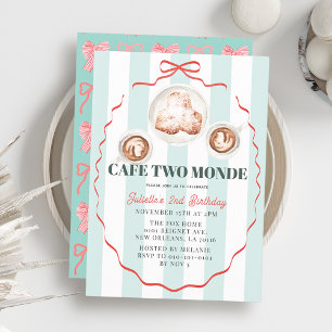 Invitation Cafe Two Monde Ruban Rose Fille Café 2ème Annivers