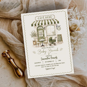 Invitation Café Vintage Baby Brunch Baby Shower
