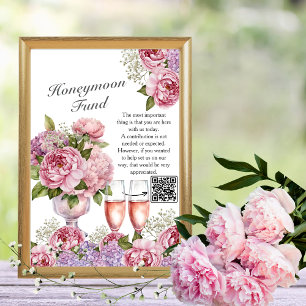 Invitation Cagnotte de lune de miel Petales & Prosecco