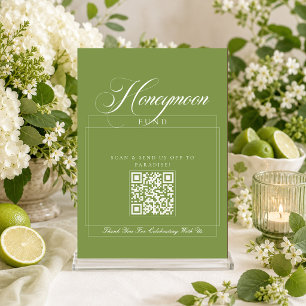 Invitation Caisse de fonds de mariage en calligraphie verte i