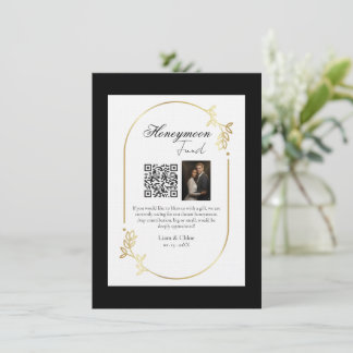 Invitation Caisse de Lune de Miel Code QR Panneau de Mariage