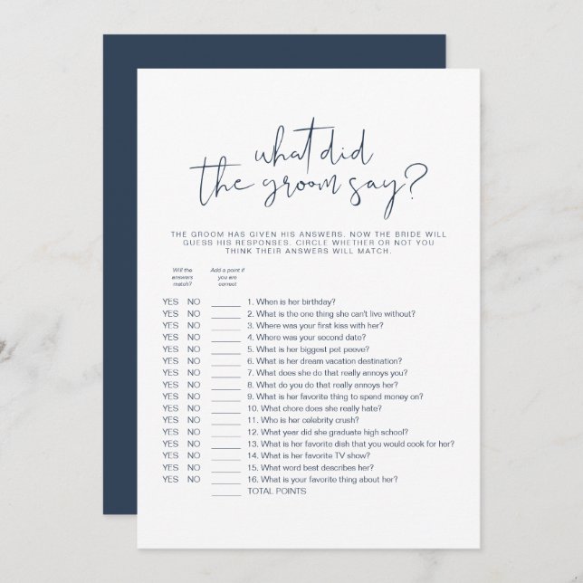 Invitation CAITLIN Minimal Qu'Est-Ce Que La Salle A Dit Jeu D (Devant / Derrière)