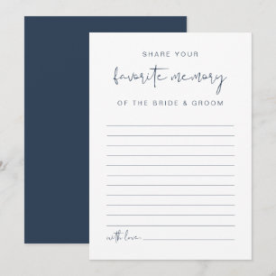 Invitation CAITLIN Moderne Marine Bleu Amusant Jeu de mémoire