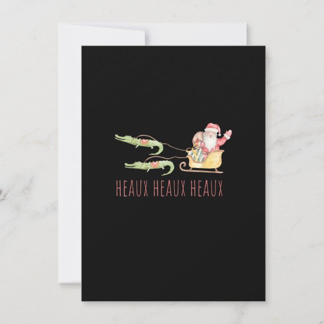 Invitation Cajun Père Noël Alligator Heaux Heaux Heaux Noël (Devant)