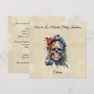 Invitation Calavera Hermosa personnalisée Crâne de la Fête de