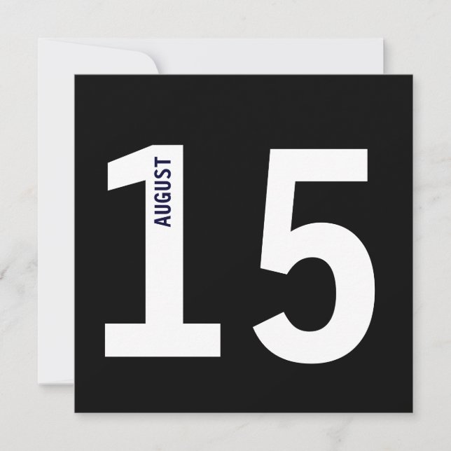 Invitation Calendrier Audacieux Moderne pour Enterrement de V (Devant)