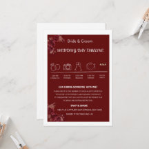 Calendrier de mariage floral bordeaux inclus
