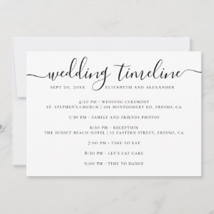 Invitation Calendrier de mariage   Planning minimaliste moder