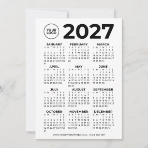 Invitation Calendrier d'entreprise Logo Vue annuelle 2027