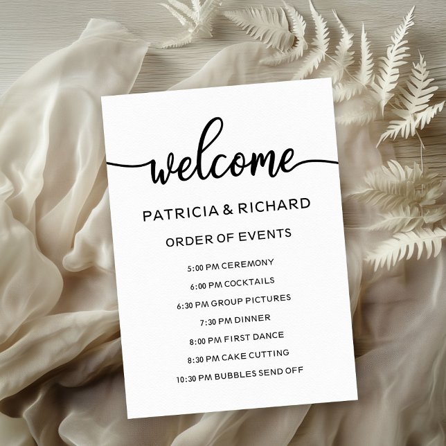 Invitation Calendrier des événements de la journée de mariage (Créateur téléchargé)