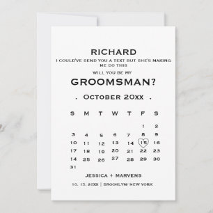 Invitation Calendrier élégant Proposition Groomsman